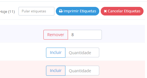 Mudança na Tela Inicial após pressionar o botão de Etiquetas